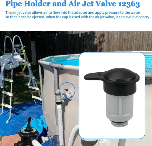 Vista 2 de 12363 12373 - Válvula de chorro de aire y tapa de válvula de chorro de aire para entrada de piscina sobre el suelo Intex, tapa de válvulas