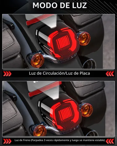 Vista 3 de NTHREEAUTO Luz trasera de freno estroboscópica LED ahumada, compatible con Harley Dyna Road King Electra Glide Sportster Heritage Softail Fatboy