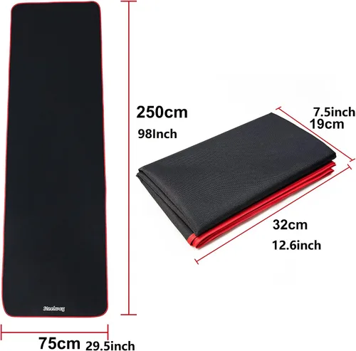 Vista 3 de Tapete de ejercicio para AB Roller AB, delgado, largo, plegable, para gimnasio en casa, ejercicios de interior y exterior, tapete de picnic negro