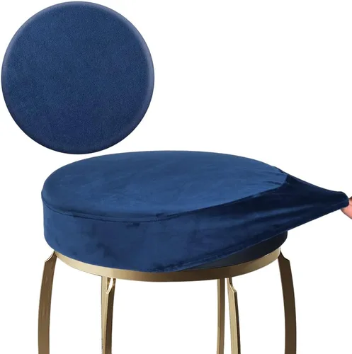 Vista 15 de SINOSSO Funda para taburete de bar, terciopelo súper suave de diámetro.11-13 pulgadas, redonda, elástica, lavable, a prueba de polvo para muebles