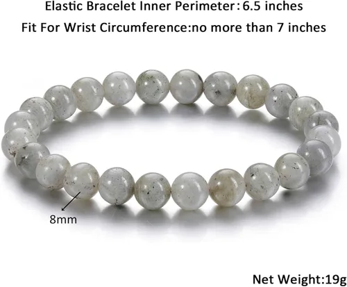 Vista 29 de Jovivi Pulsera elástica de cuentas redondas semipreciosas naturales – 0.315 pulgadas hecha a mano con cuentas de piedras preciosas curativas