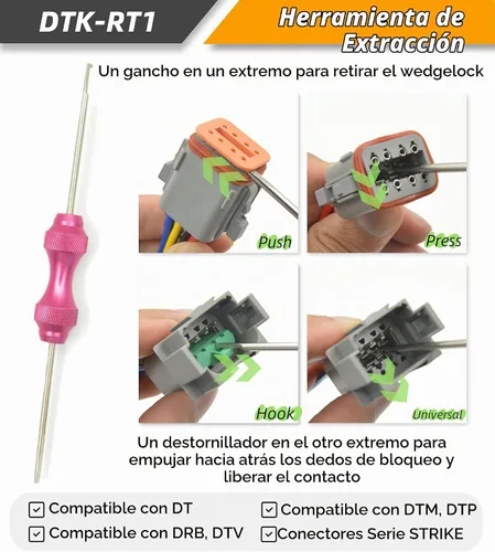 Vista 5 de Kit de conectores Deutsch DT de 217 piezas, 12 kits con crimpadora y herramienta de extracción de terminales, resistente al agua IP68 de 2, 3, 4, 6