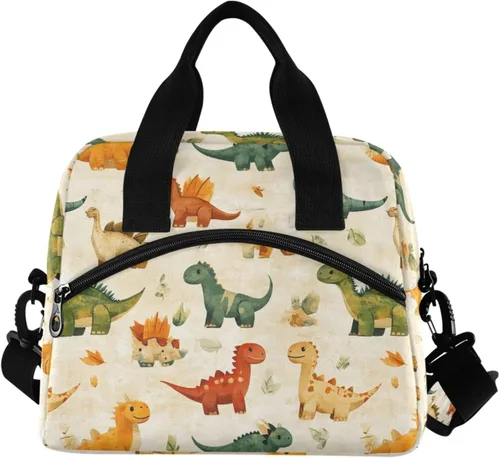 Vista 17 de Bolsa de Almuerzo Aislada de Leopardo Negro Estampado de Piel Animal Enfriadora Reutilizable Tote Box con Correa para el Hombro para Trabajo Picnic