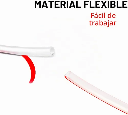 Vista 6 de eatelle Sello de puerta de ducha translúcido para bombilla de vinilo para espacio de 1/4 pulgadas (0.236 in) con cinta 3M preaplicada, tira adhesiva