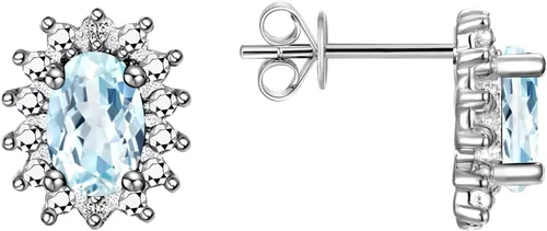 Vista 11 de Rylos Aretes tipo dormilona de plata de ley 925, ovalados y diamantes de 0.236 x 0.157 pulgadas, exquisitas joyas de piedra
