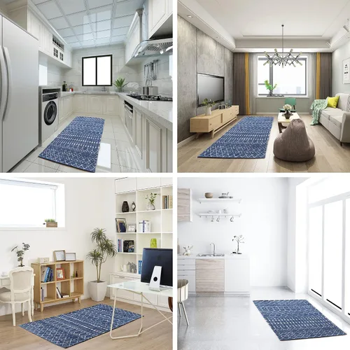 Vista 6 de Blythe - Alfombra marroquí de 3 x 5 pies, lavable, antideslizante, para cocina, tapete de entrada, dormitorio, sala de estar, cuarto de servicio