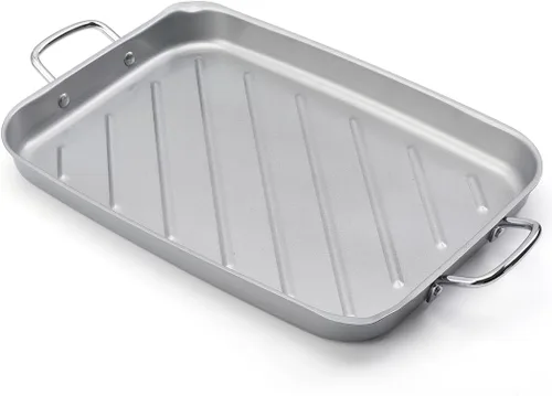 Vista 8 de Sartén para barbacoa al aire libre – 11" x 15" Topper con asas, bandejas para asar a la parrilla, bandeja de barbacoa