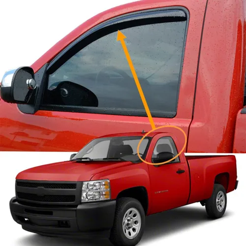 Vista 3 de Lightronic Visera de ventana de ventilación automática extra duradera en el canal, compatible con Chevrolet Silverado 2007-2013 y GMC Sierra 1500
