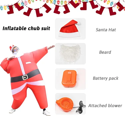 Vista 4 de Disfraz inflable inflable para adultos Navidad Halloween fiesta cosplay hombres y mujeres disfraz divertido de cuerpo completo