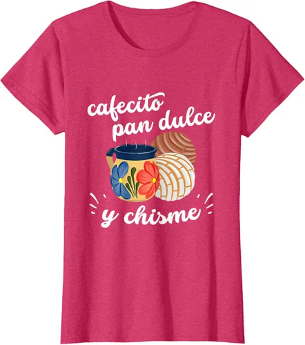Vista 9 de Camiseta Cafecito Pan Dulce y Chisme Mexican Hispanic Pride Breakfast Negro