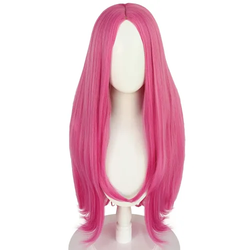 Vista 3 de Narciso - Peluca de cosplay Anasui rosa para mujer, disfraz de anime de Halloween