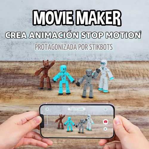 Vista 6 de Zing Stikbot Monster Werewolf & Cyborg Pack, Juego de 6 figuras de acción coleccionables de monstruos Stikbot, animación Stop Motion, ideal