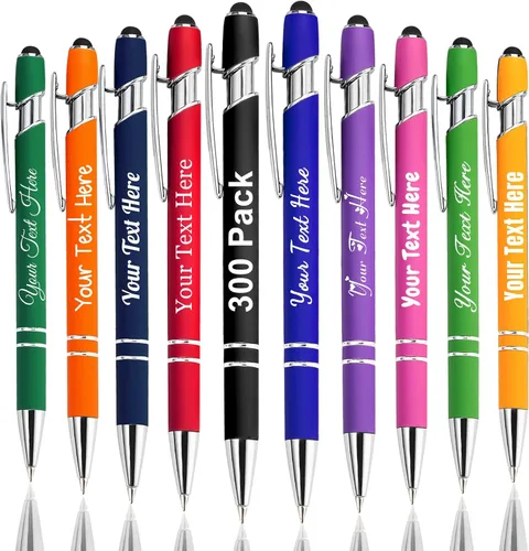 Vista 109 de Hasta 300 bolígrafos personalizados a granel con nombre personalizado con grabado gratis, puntas de lápiz capacitivo grabado, bolígrafo
