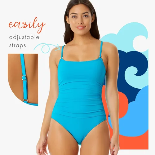 Vista 4 de Anne Cole Maillot Solid traje de baño de una pieza para mujer