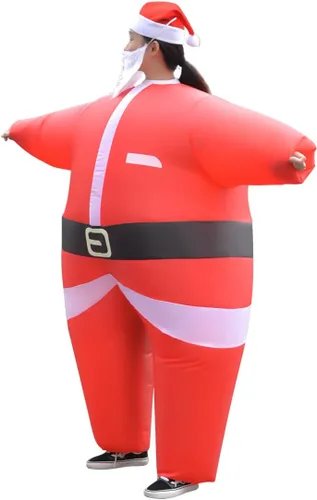 Vista 5 de Novint Disfraz inflable de Santa Costome unisex para adultos, divertido para Halloween, Navidad, fiesta de cosplay (con soplador)