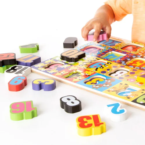 Vista 7 de Melissa & Doug – Rompecabezas de madera de piezas grandes de números jumbo (20 piezas)