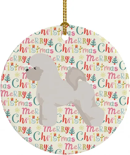 Vista 18 de Caroline's Treasures Abyssinian Sand Terrier - Adorno de cerámica para colgar en el árbol de Navidad, para el hogar, Navidad, fiestas, regalo, 3