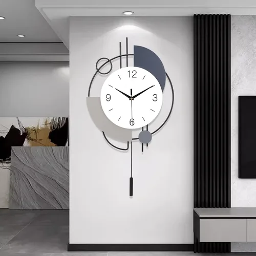 Vista 13 de Dankeit Reloj de pared decorativo de cuarzo silencioso con péndulo, grande para sala de estar, cocina, baño, dormitorio, 13 x 21.65 pulgadas (beige)