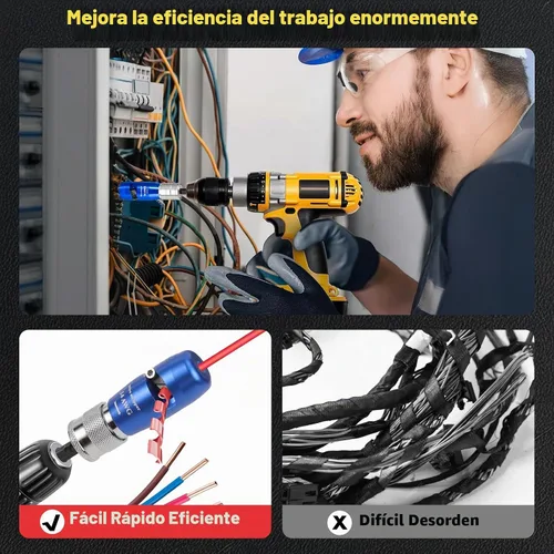 Vista 6 de Herramienta para pelacables para taladro, herramienta de pelacables de impacto mejorada de 2025 con regulaciones estadounidenses y conector