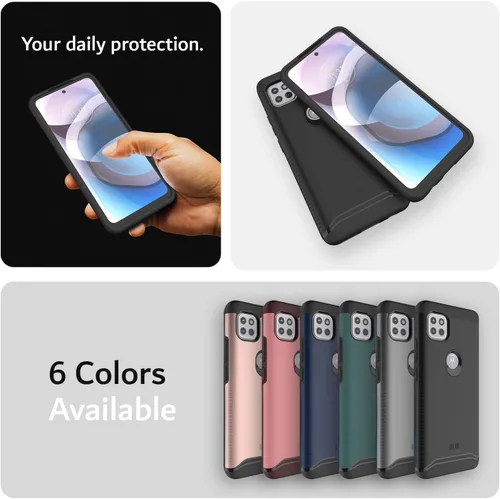 Vista 7 de TUDIA DualShield - Funda para teléfono Motorola One 5G ACE 2021, [Fusionar] a prueba de golpes, grado militar, doble capa, resistente, delgada, Mate