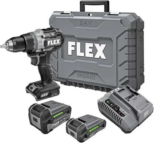 Vista 9 de FLEX Kit de taladro de 2 velocidades sin escobillas de 24 V sin escobillas de 1/2 pulgada y 1000 In-Lbs con (2) batería de litio de 2.5 Ah