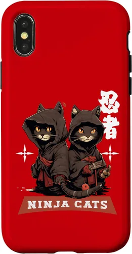 Vista 5 de iPhone 16 Kawaii Japanese Writing Samurai Ninja Cats Samurai Case
