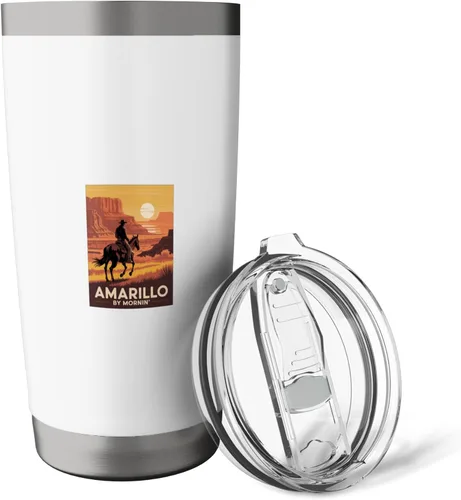 Vista 5 de Amarillo By Mornin Folk Style Western Country Music Stainless Steel Insulated Tumbler