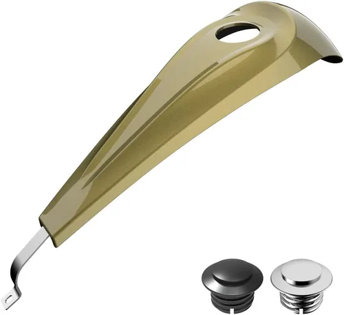 Vista 84 de Consola de tanque de perfil bajo para Harley Touring 2008+, whisky ámbar, panel de combustible de tablero liso y tapa de tanque de gasolina cromada