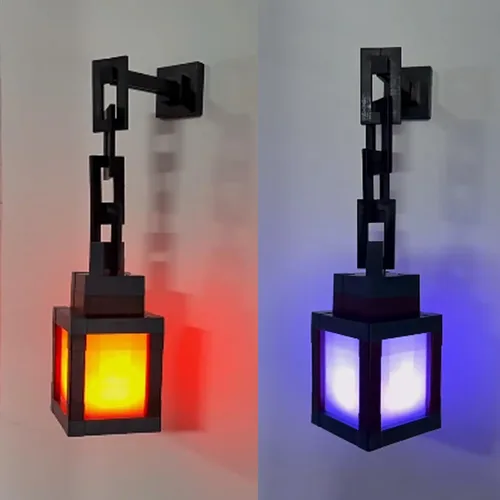 Vista 8 de Linterna Pixelada de Noche, Regalo de Navidad 2026, LED de 16 Colores, Linterna Colgante Cambiante de Minecraft - Luces de Noche Recargables