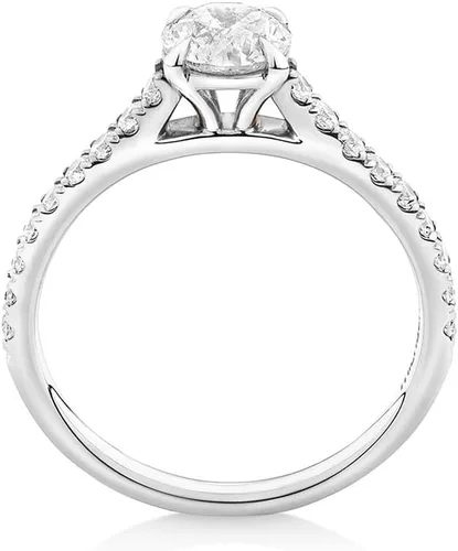 Vista 3 de IGI Certified 2.85 Carat TW White Round Excellent Cut Lab Created Diamond Engagement Ring With Side Natural Diamond In 14k White Yellow Rose Gold