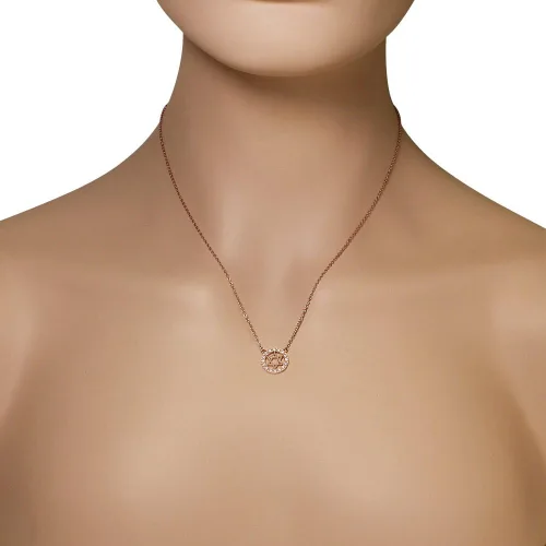 Vista 3 de Collar con colgante de plata de ley 925 con circonita cúbica blanca transparente