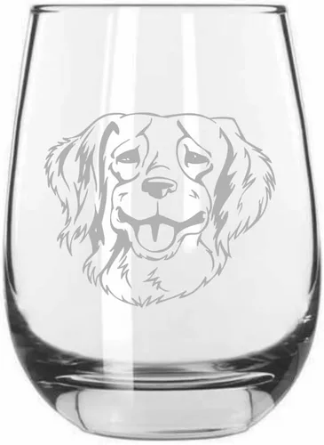 Vista 17 de Shar Pei (chino) - Vaso de vino sin tallo grabado para perro, 15.25 onzas
