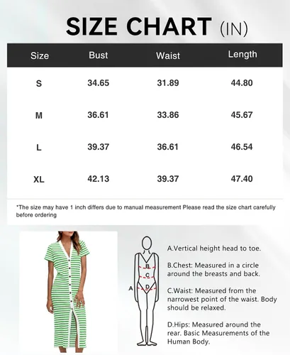 Vista 6 de BTFBM Vestidos casuales de verano para mujer, vestidos de manga corta, a rayas, vestidos de punto acanalado, con botones, vestidos de fiesta