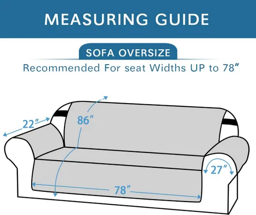 Vista 86 de H.VERSAILTEX Funda de sofá resistente al agua para sofá de 3 cojines, reversible, protector de muebles acolchado con correa elástica, funda de sofá