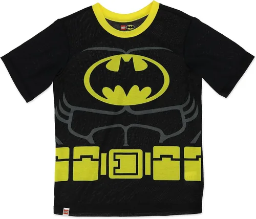 Vista 2 de LEGO Batman Movie - Conjunto de pijama de 2 piezas para niños, camiseta de manga corta con parte inferior de pierna corta, 100% poliéster, pijama