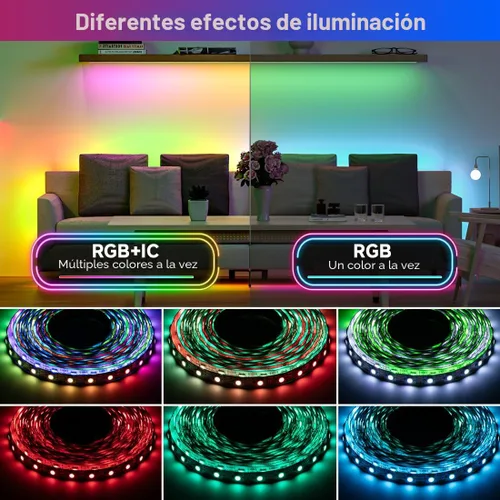 Vista 6 de BTF-LIGHTING WS2812B Tira LED RGB ECO, efectos de persecución 5050SMD direccionables individualmente, 3.3 pies, 60 píxeles/m, color de ensueño Negro