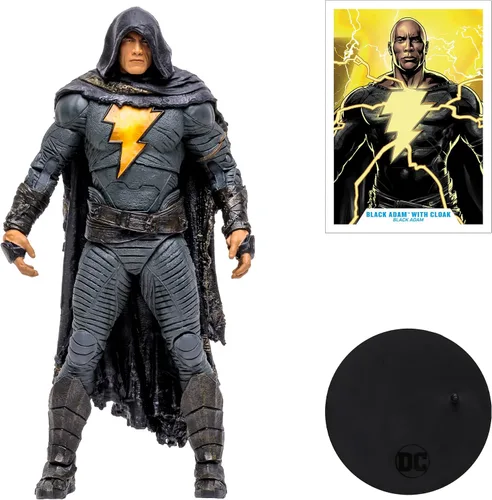 Vista 7 de McFarlane Toys DC Black ADAM Movie 7IN Figuras - ADAM negro con capa DC Multiverse Movie Figura de acción de 7 pulgadas Black Adam - Disfraz