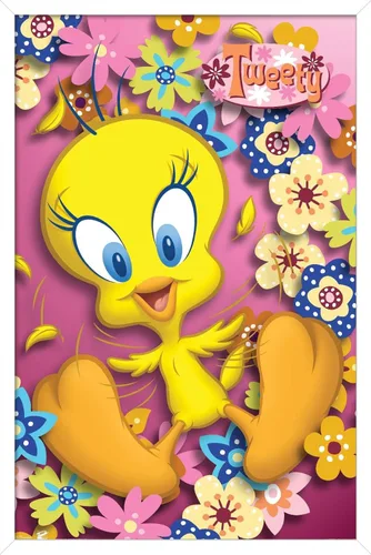 Vista 14 de Trends International Looney Tunes - Póster de pared de Tweety Bird de poder, 14.725 x 22.375 pulgadas, versión enmarcada de madera de granero