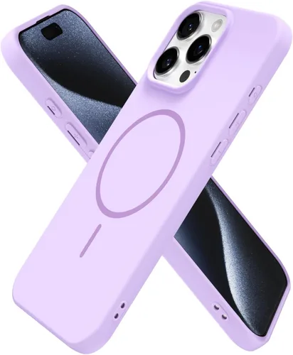 Vista 10 de Oakxco Funda de Silicona Mag Safe para iPhone 12 Pro Max, Funda Magnética Delgada y Fina Compatible con Carga Inalámbrica MagSafe, Bonita Funda
