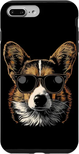Vista 9 de iPhone 16 Corgi con gafas de sol divertido perro mamá papá Corgi caso