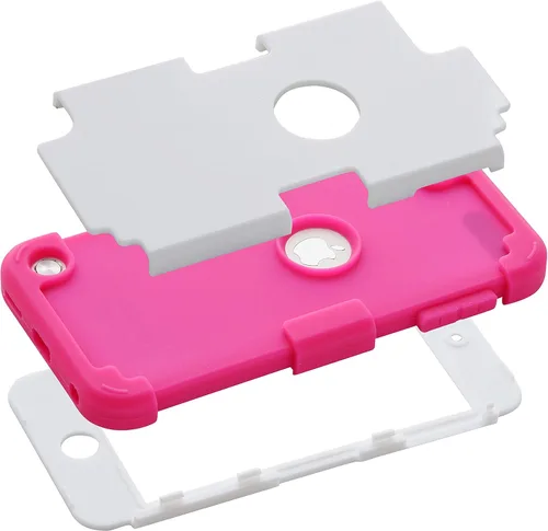 Vista 3 de Wisdompro Funda para iPod Touch 7, para iPod Touch 6, para iPod Touch 5, 3 en 1 híbrida de silicona suave y policarbonato duro Funda protectora