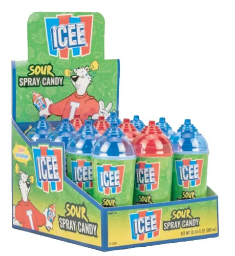 Vista 2 de Koko's Icee - Caramelo en aerosol agrio de 0.85 onzas - Caja de 12