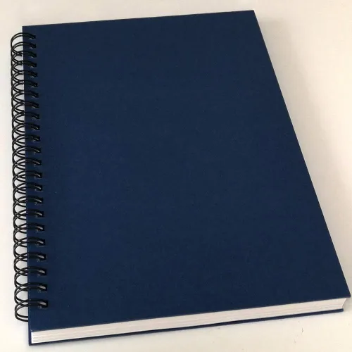 Vista 2 de YUREE - Cuaderno en espiral A5 rayado, papel grueso de 100 gsm y cubierta dura de papel kraft, 60 hojas (120 páginas), 8.35 x 5.9 pulgadas, azul