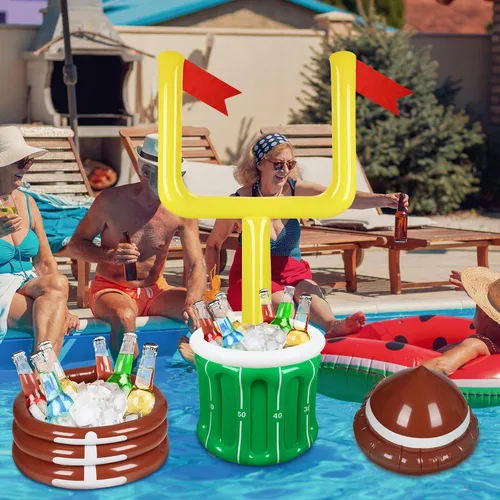 Vista 2 de Zhanmai 2 piezas inflables de fútbol enfriador de bebidas suministros de fiesta de fútbol inflable poste y soporte para piscina para fiesta temática