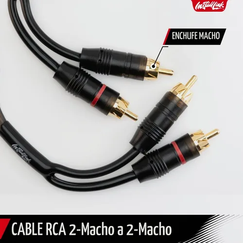 Vista 2 de Install Link Cable de audio RCA (12 pies) de 2 machos, subwoofer y estéreo Gris (Frosted Grey)