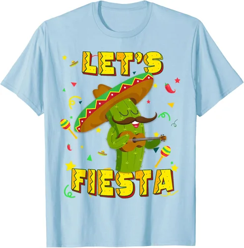 Vista 71 de Cinco De Mayo - Camiseta de regalo con sombrero de cactus Let's Fiesta, Negro, S