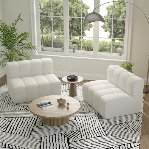 Vista 35 de LEVNARY Módulo redondo 1/8 para sofá modular (beige)