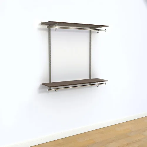Vista 3 de Organized Living freedomRail - Kit organizador de armario ajustable, 48 a 52 pulgadas, pera chocolate