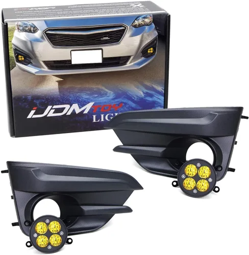Vista 10 de iJDMTOY Lente transparente de 24 W de alta potencia LED gran angular SAE Flood Beam Kit de luz antiniebla con biseles de lámpara de niebla, arnés