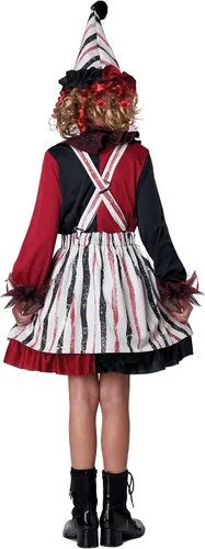 Vista 3 de Disfraz de Halloween para niñas de payaso inteligente Rojo